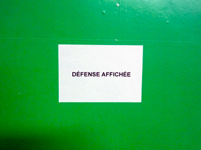 Défense affichée - DUPLICATA